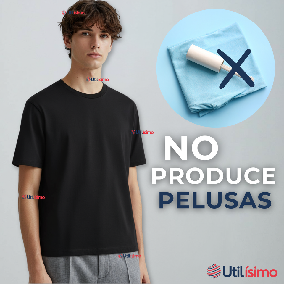 Polera Camiseta 100% Algodón Premium Manga Corta Básico Negro Hombre