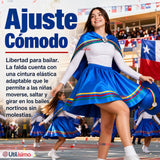 Traje Nortino Juvenil Con Polera 4 Piezas Azul Baile Típico Fiestas Patrias