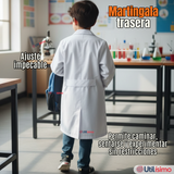 Cotona Delantal Escolar Blanca Niño Niña Unisex Bata