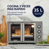 Horno con freidora de aire Oster® de 35 litros, puertas francesas, TSSTTV35FDMAFNS