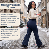 Calza Polar Con Chiporro Palazzo Mujer Elasticada Térmica Azul Marino