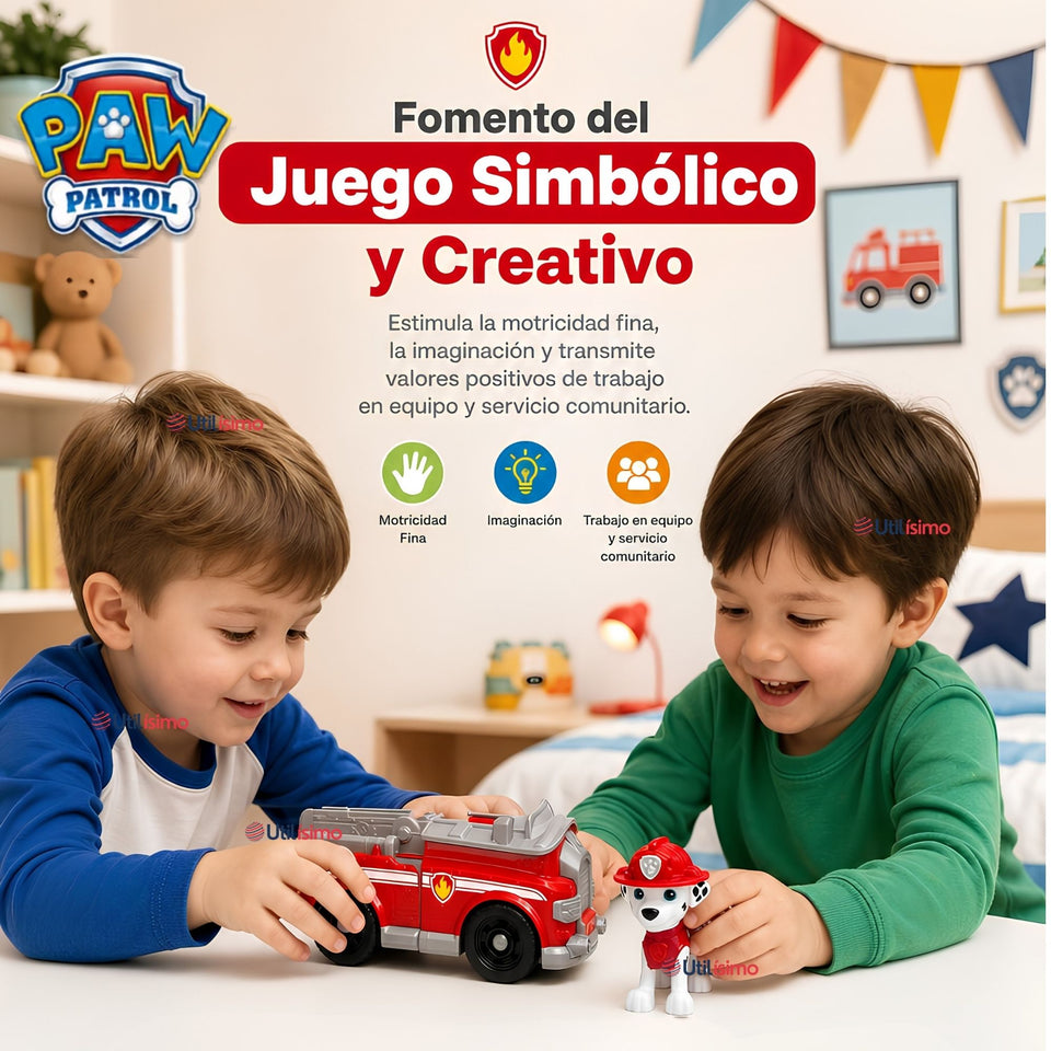 Camión de bomberos Marshall Paw Patrol con Figura Juguete Niño