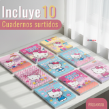 Pack 10 Cuadernos Universitarios Hello kitty 100 Hojas Proarte Diseño Surtido