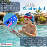 Gorro Gorra Natación Baño Diseño Tiburón Silicona Colores Surtidos 3 años En Adelante Niño