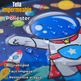 Mochila Escolar Con Ruedas + Estuche + Lonchera Poliéster Astronauta Niño