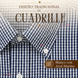 Camisa Cuadrille Niño Azul Clásica Regular Fit Manga Larga