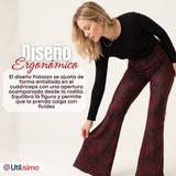 Calza Polar Con Chiporro Palazzo Mujer Elasticada Térmica Burdeo