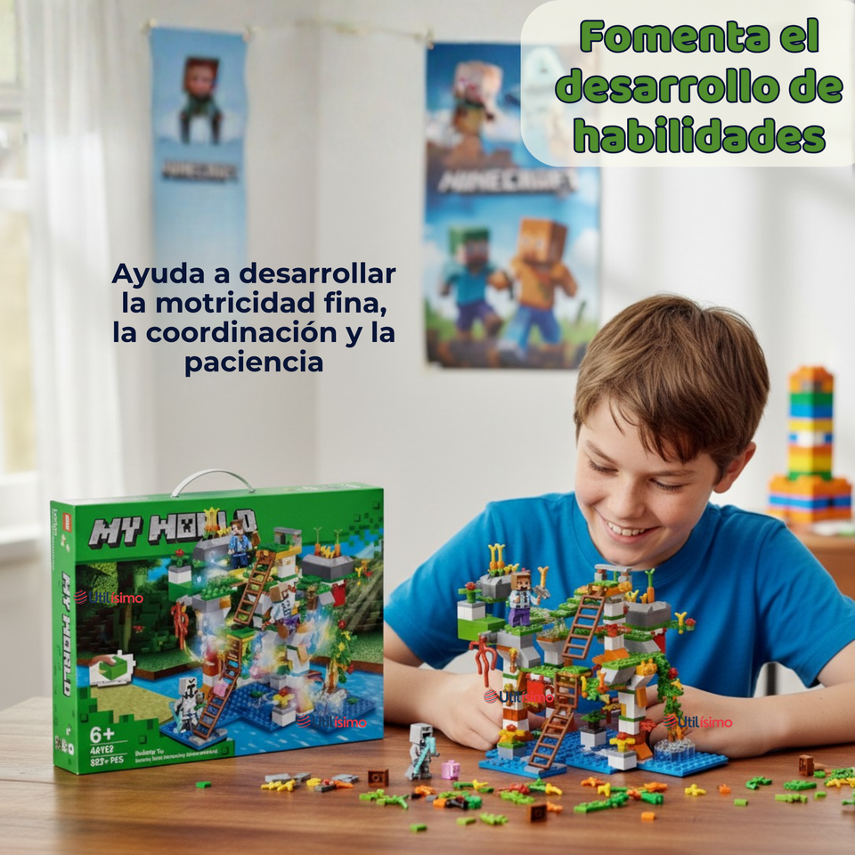 Juguete Bloques de Construcción My World Con Luces 562 Piezas Niño