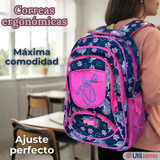 Mochila Escolar Con Estuche 43cm Tela Oxford Impermeable Niña