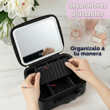Estuche Maquillaje 2 en 1 Bolso Cosmetiquero Espejo Con Luz Led Organizador
