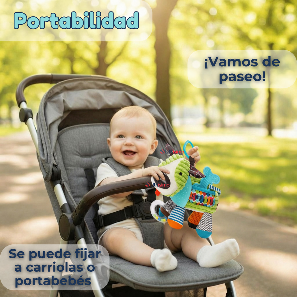 Juguete Peluche Animales Sensorial Con Mordedor Y Sonajero Diseño Perrito Niña y Niño