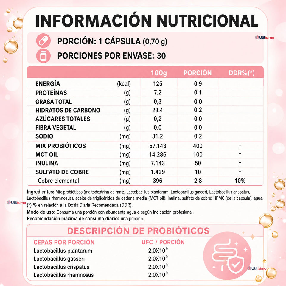 Nutrafem Probiofem 30caps FNL Equilibrio Microbiota Femenina
