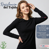 Pack 3 Camisetas Poleras Bambú Primera Capa Manga Larga Negro Mujer