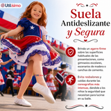 Zapatillas Chicle Blancas Niña Bailes Danza Fiestas Patrias Talla 30-35