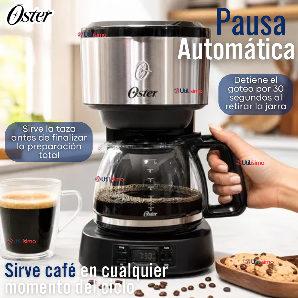 Cafetera programable Oster® 8 tazas en acero inoxidable BVSTDC10SS