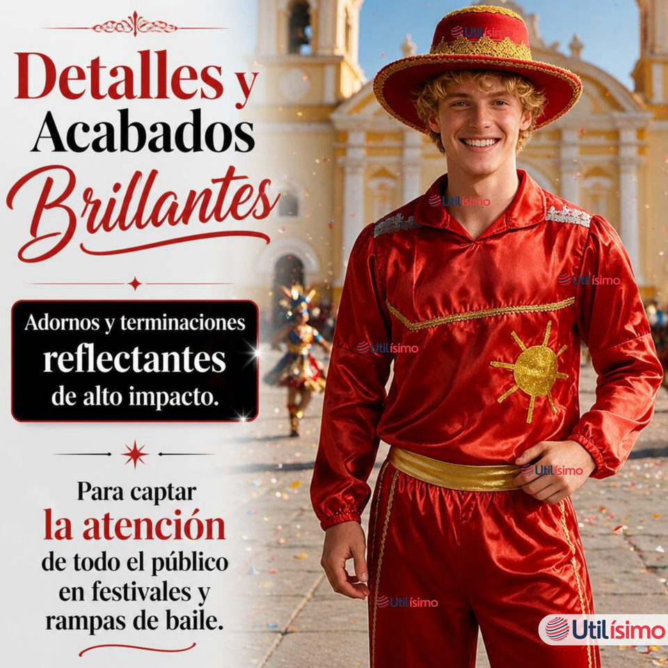 Traje Caporal Típico Completo Con Sombrero Rojo Hombre Fiestas Patrias