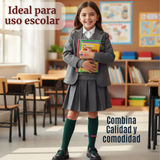 Pack 6 Calcetínes Escolares Largo Acrílico Verde Niñas Juvenil
