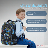 Mochila Bolso Escolar + Lonchera + Estuche 45Cm Niño Tela Oxford Extreme