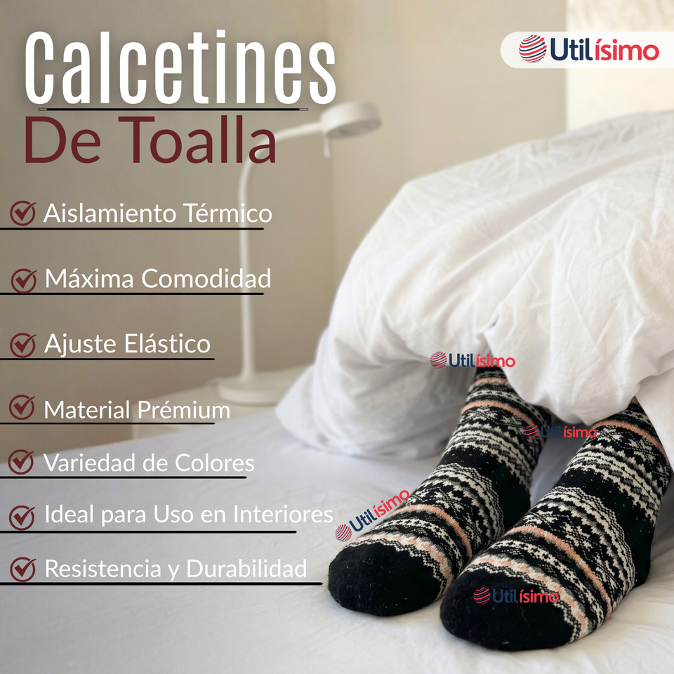 Pack 2 Calcetines Toalla Grueso Mujer Frío Surtidos Invierno