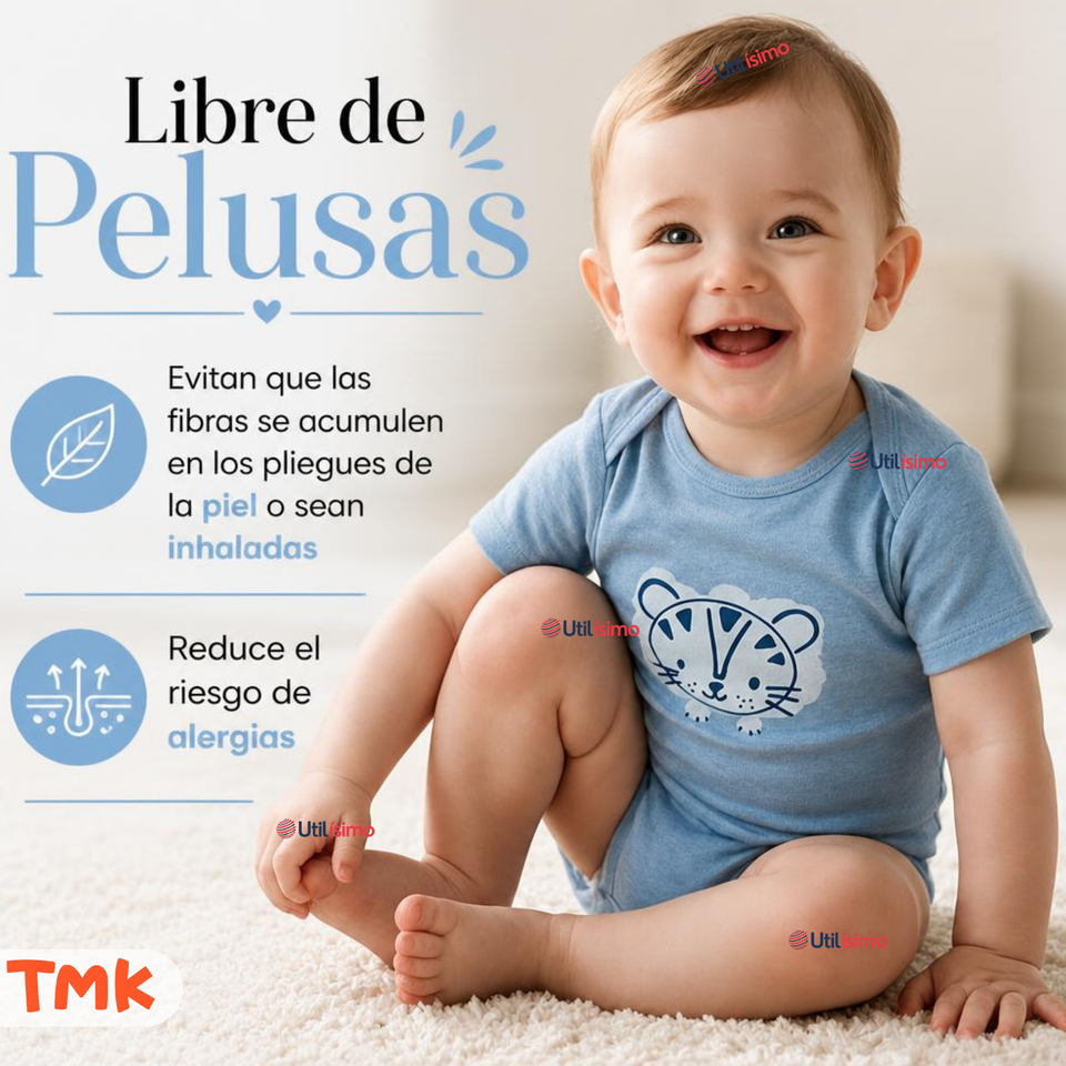 Pack 5 Bodys Manga Corta %100 Algodón Tedmimak Niño Blue Jungle
