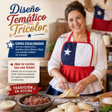 Pack 3 Delantales Diseño Tricolor Con Vuelos Mujer Fiestas Patria