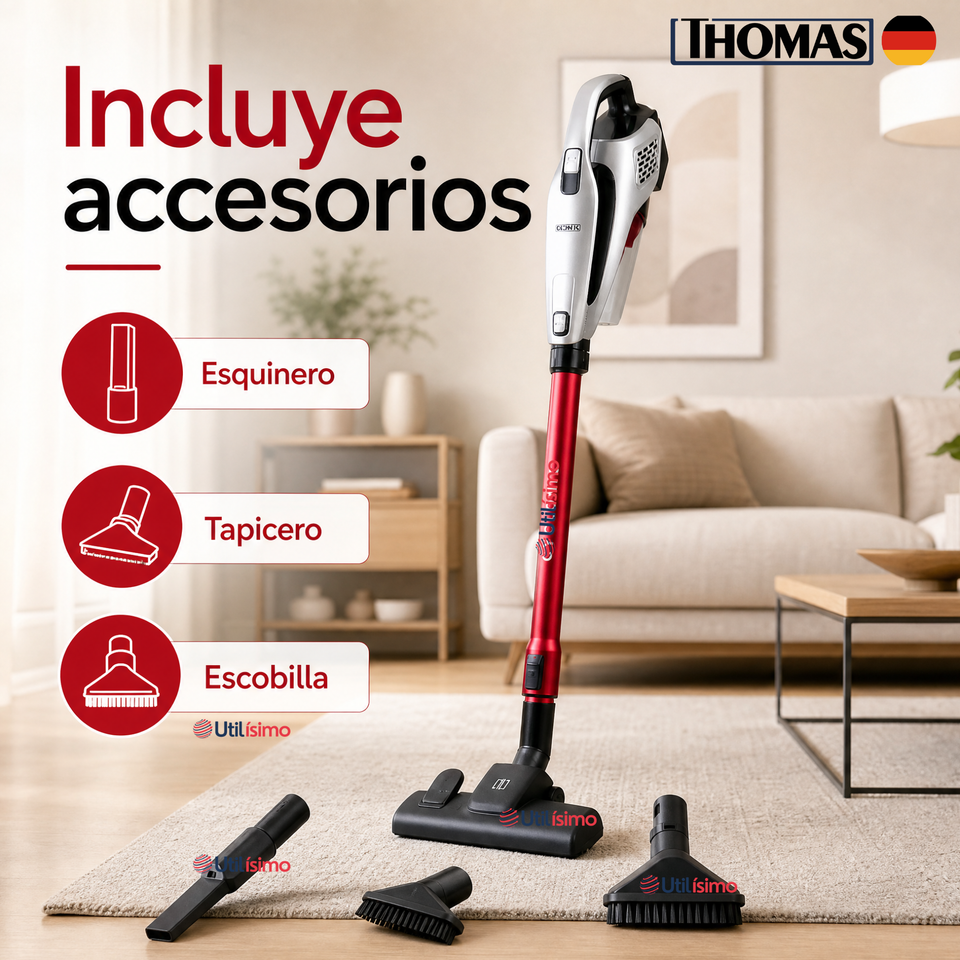 Aspiradora Barredora Thomas Th-1022c 2 En 1 Con Cable Color Rojo 600W