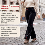 Pantalón Cotelé Palazzo Polar Con Chiporro Elasticado Térmico Negro