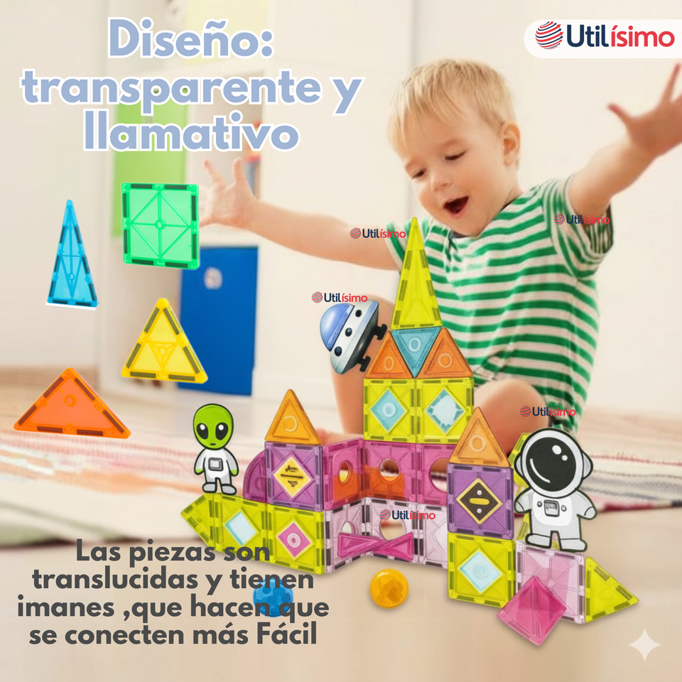 Juego Bloques De Construcción Magnéticos 3D 70 Piezas para Niños