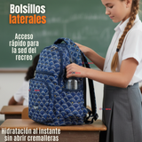 Mochila Escolar Con Estuche 46cm Poliéster Impermeable Niña Juvenil