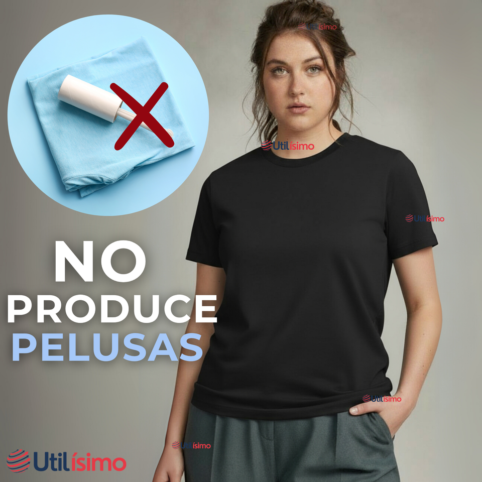 Polera Camiseta 100% Algodón Premium Manga Corta Básico Negro Mujer