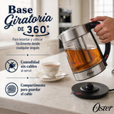 Hervidor eléctrico de vidrio Oster con Selector de temperatura e infusor de té BVSTKT8990