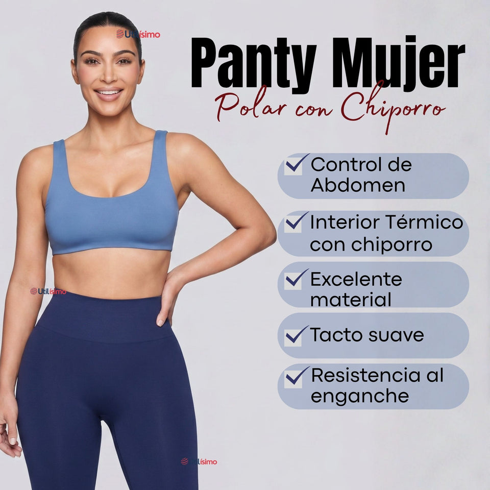Pack 3 Calzas Pantys Con Chiporro Mujer Elasticada Azul Marino