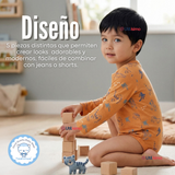 Pack 5 Bodys Manga Larga 100% Algodón Bebé Niño Friendly Safari