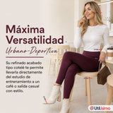 Calza Acanalada Cotelé Polar Con Chiporro Térmica Mujer Elásticada Burdeo
