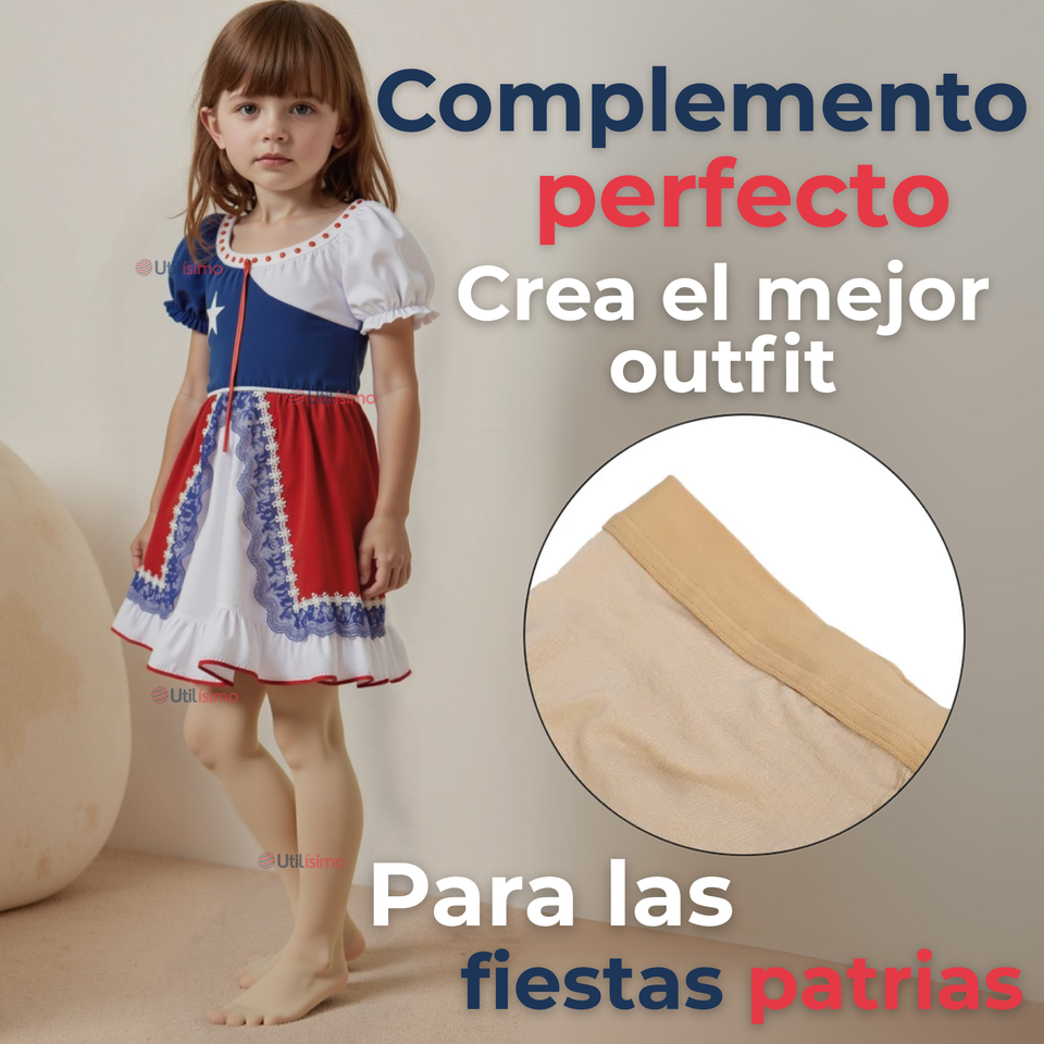 Pack 6 Pantys Primera Capa Ballerina Color Piel Para Niñas Fiestas Patrias
