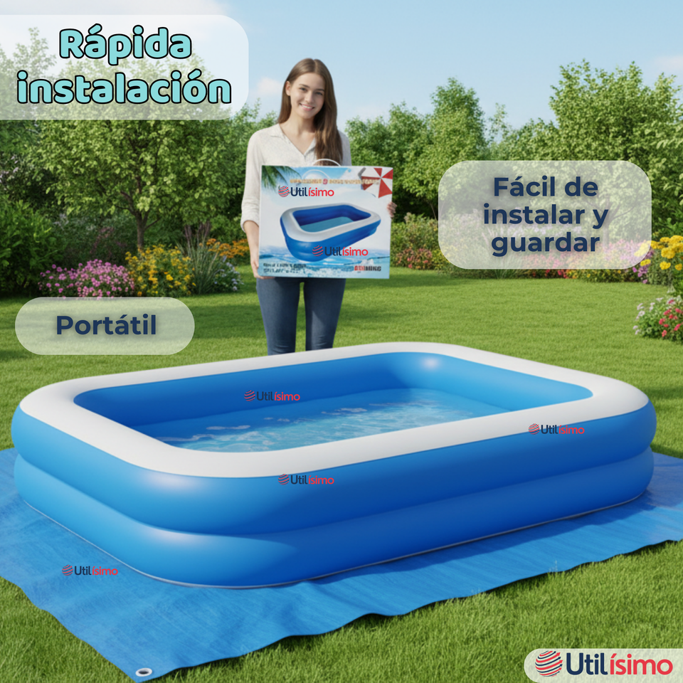 Piscina Inflable Rectangular 2mx1.2mx40cm Color Azul