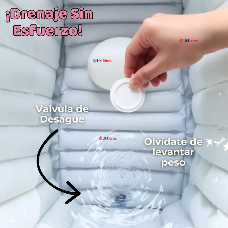 Bañera Inflable Plegable Portátil Para Bebés Con Bomba Aire Niña Rosado