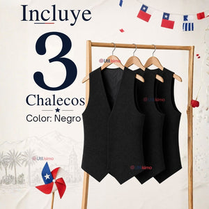 Pack 3 Chalecos Bolero Negro Tradicional Niño Fiestas Patrias