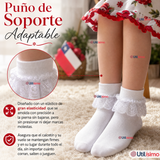 1 Par Calcetines Encaje Vuelos Niña Algodón Fiestas Patrias