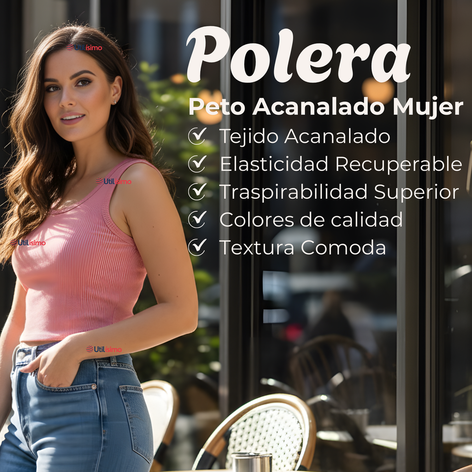 Pack 3 Camisetas Poleras Sin Mangas Tela Acanalada Algodón Mujer Colores Surtidos