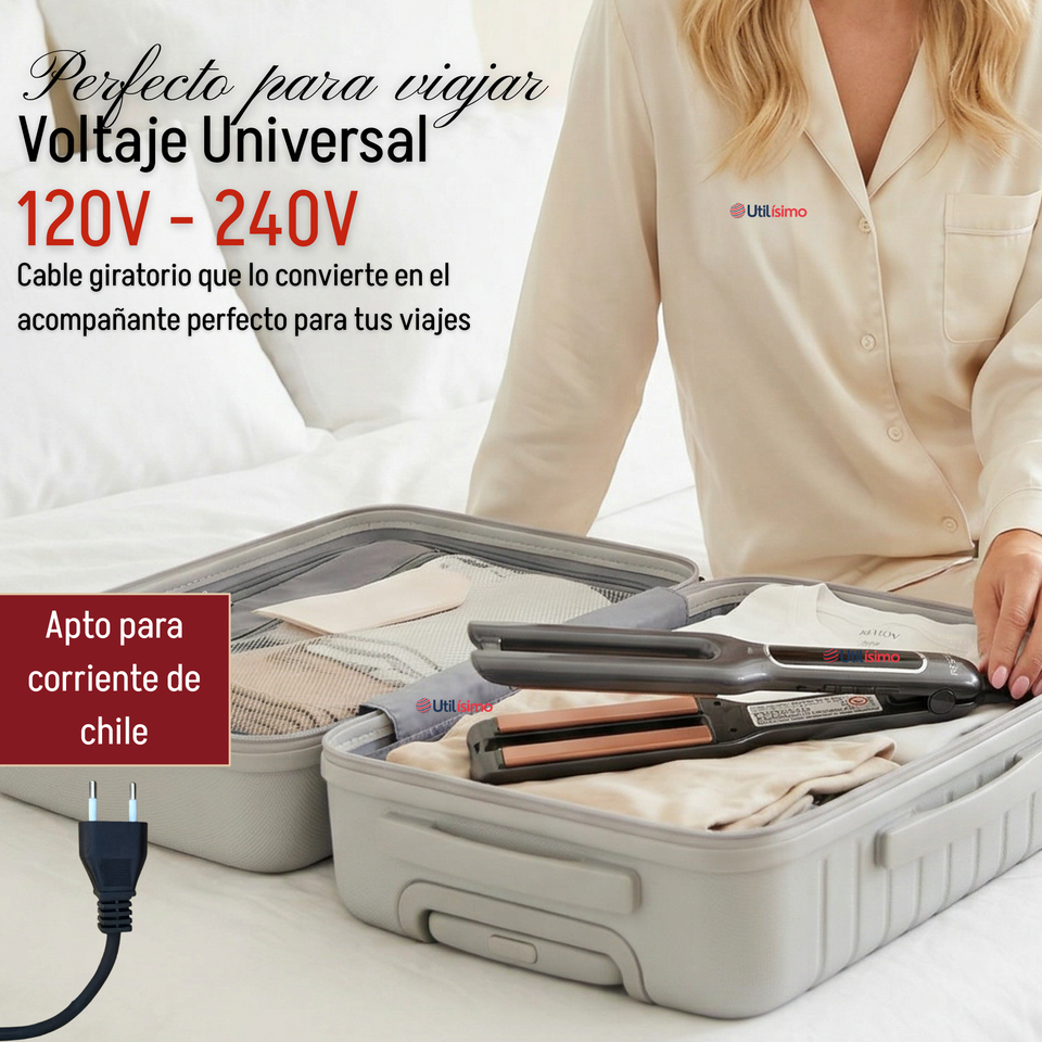 Plancha Alisadora De Cabello Revlon Placas Dobles Cerámica De Cobre RVST2204 Alaciadora Negra