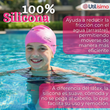 Gorro Natación Baño Con Protector De Orejas Silicona Color Rosado 12 años en adelante