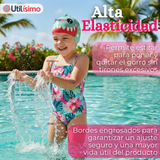 Gorro Gorra Natación Baño Diseño Tiburón Silicona Colores Surtidos 3 Años En Adelante Niña