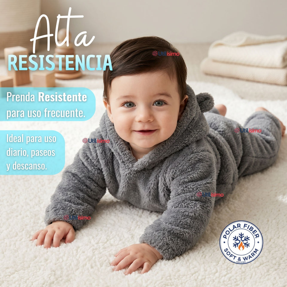 Buzo Polerón Conjunto Polar Niño Niña Con Capucha Gris