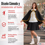 Traje Tirana Diablada Negro 3 Piezas Juvenil Baile Típico Fiestas Patrias