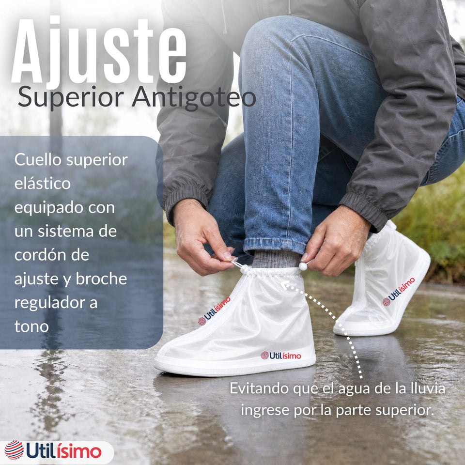 Fundas Cubre Calzado Impermeables Aislante Lluvia Blanco Hombre 1 Par