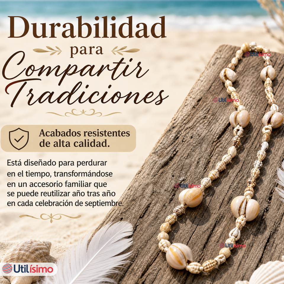 Collar Pascuense De Conchitas Rapa Nui Unisex Fiestas Patrias