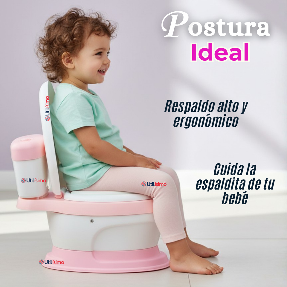 Pelela Inodoro Baño Entrenador Portátil Niña Rosa Asiento Acojinado