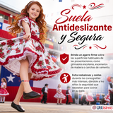 Zapatillas Chicle Negras Niña Bailes Danza Fiestas Patrias Talla 30-35