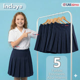 Pack 5 Faldas Escolar Color Azul Uniforme Para Niñas